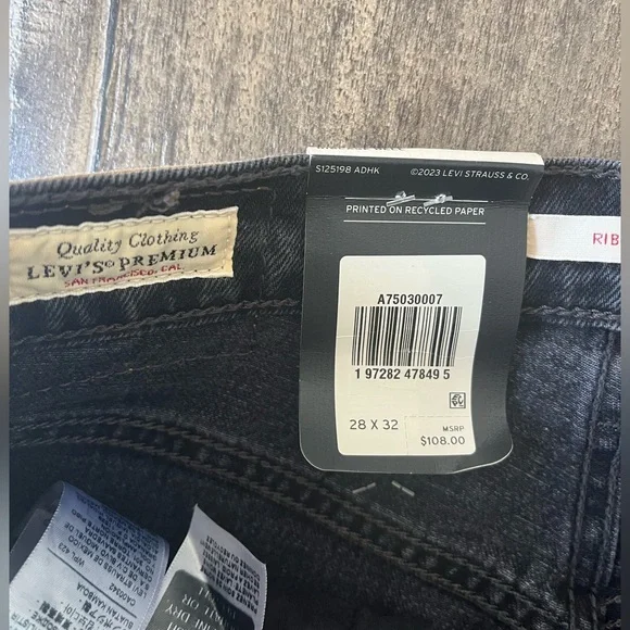 Levi's Men's Ribcage Bell Jeans - Black - Picture 4 of 4
